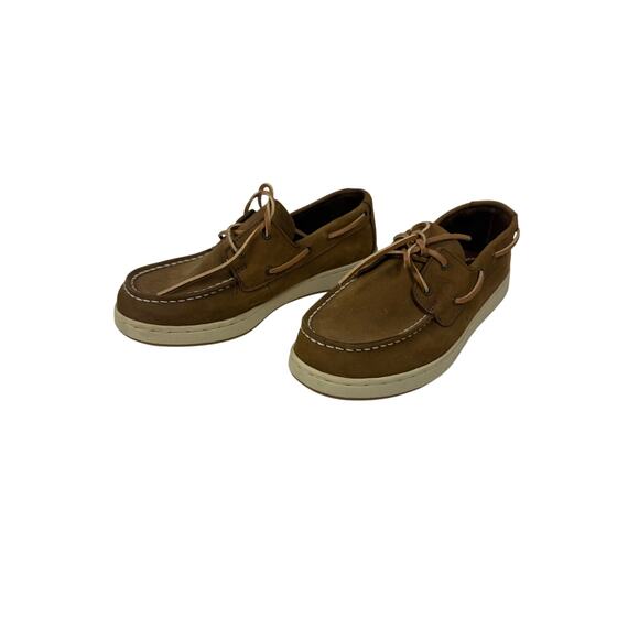 Sperry Top-Sider Gold Cup Shoes Boys Size 6w Brown Leather 2-Eye Boat Casual - Picture 2 of 5